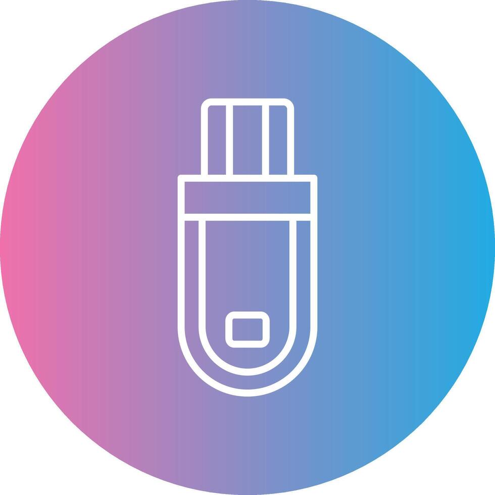 Flash Drive Line Gradient Circle Icon vector