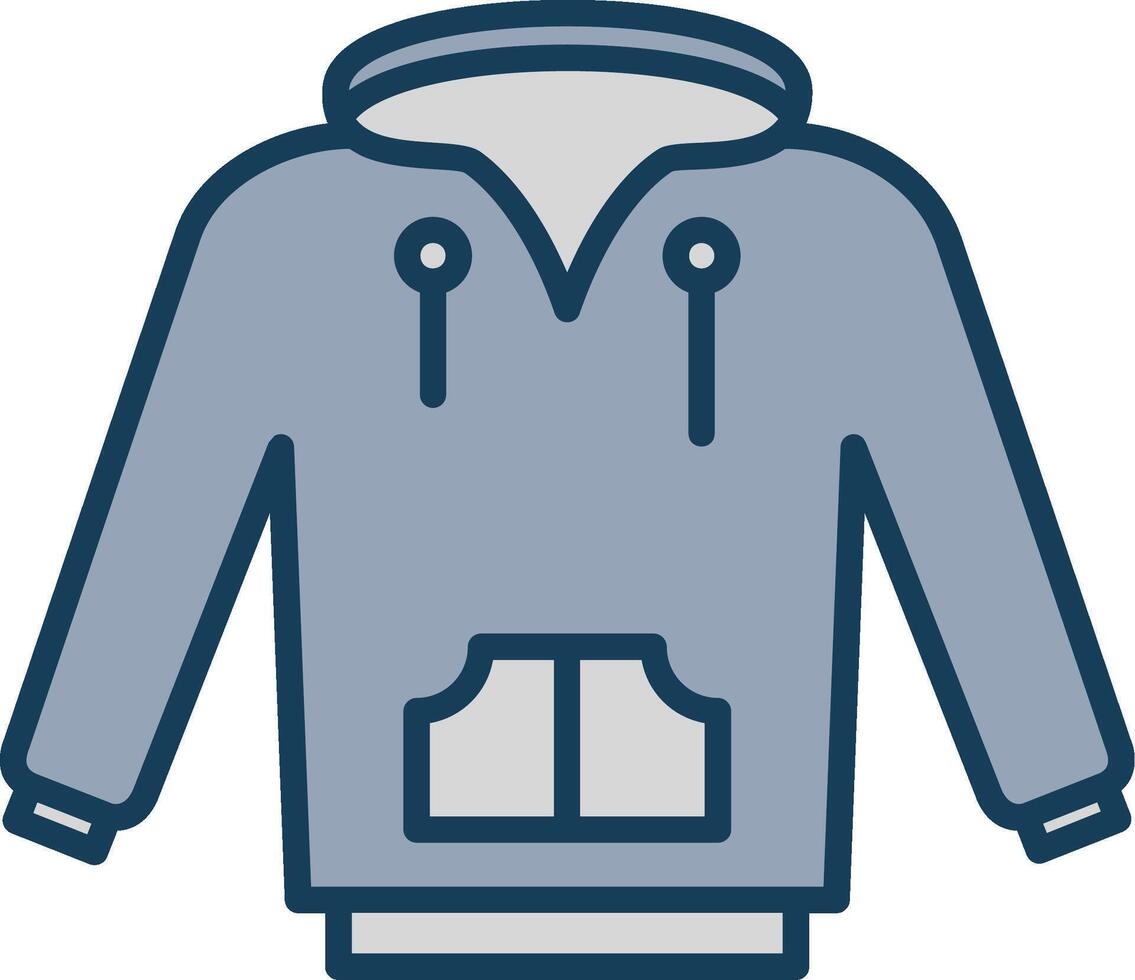 Hoodie Line Filled Grey Icon vector