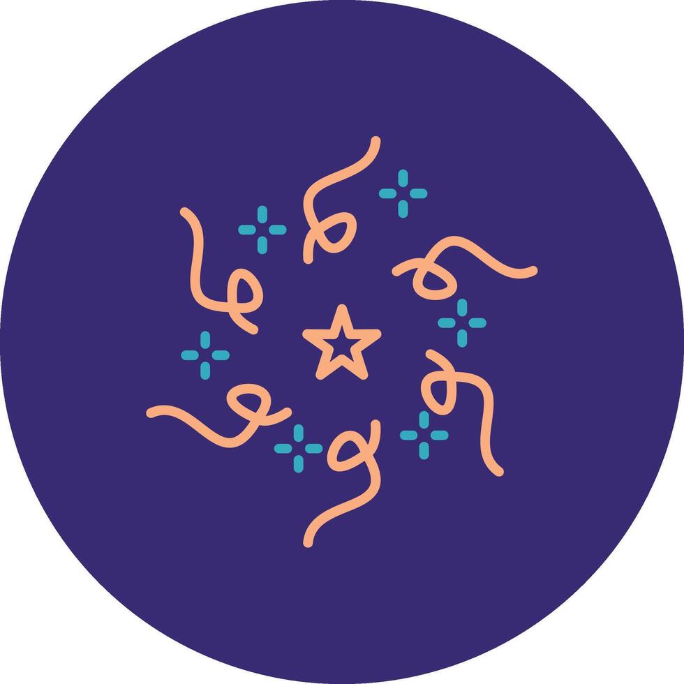 Firework Line Two Color Circle Icon vector