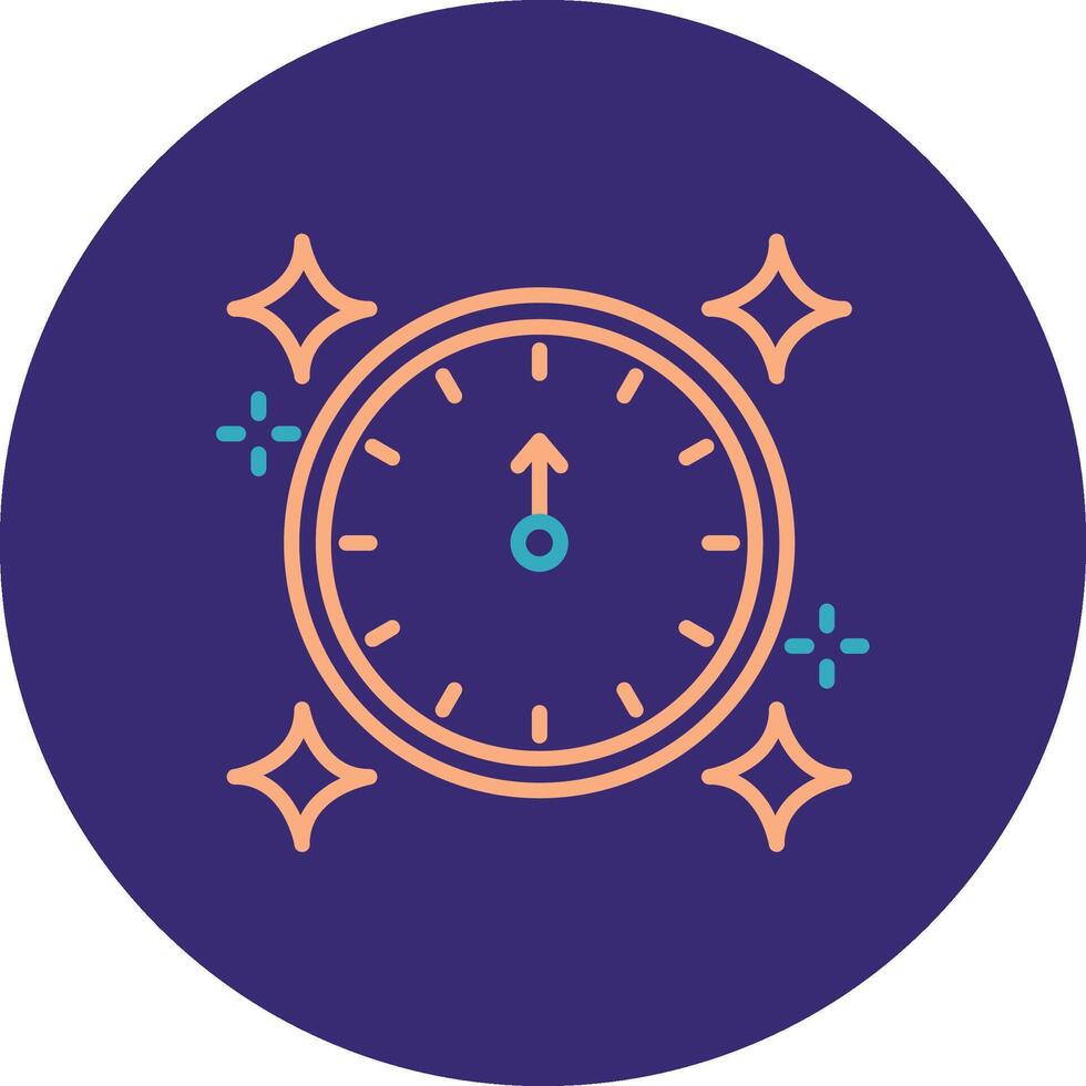 New Year Line Two Color Circle Icon vector