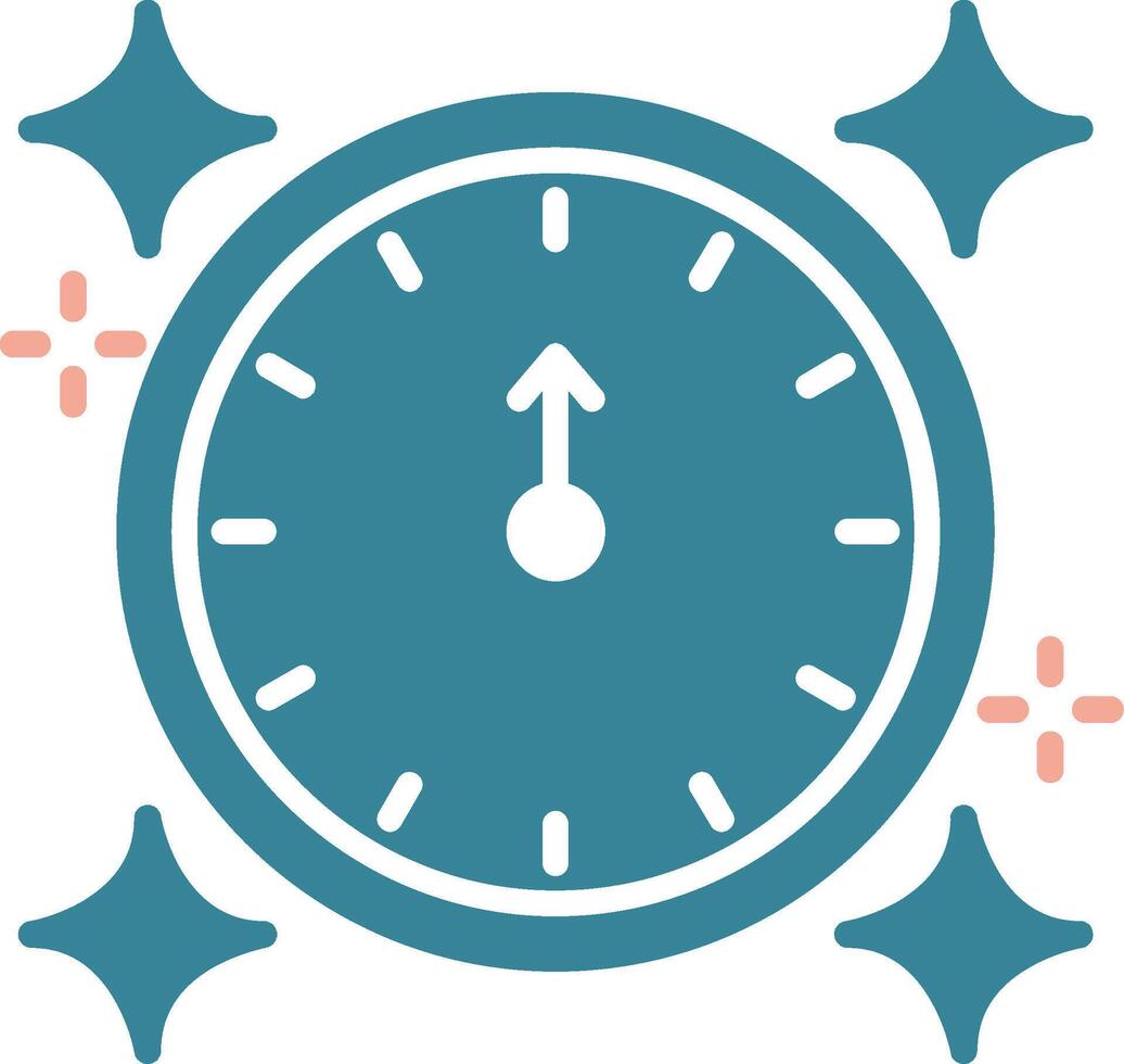 New Year Glyph Two Color Icon vector