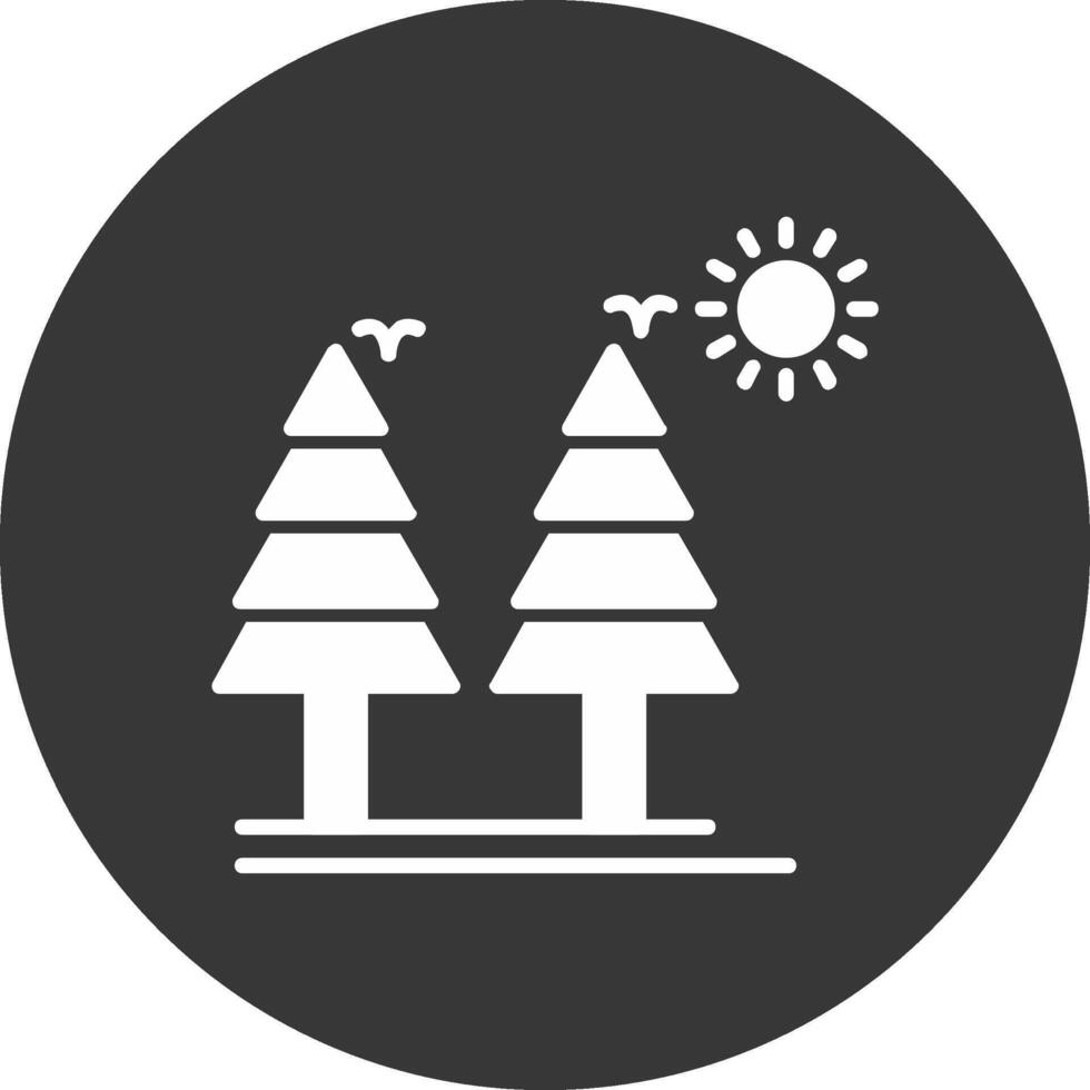 sano bosque glifo invertido icono vector