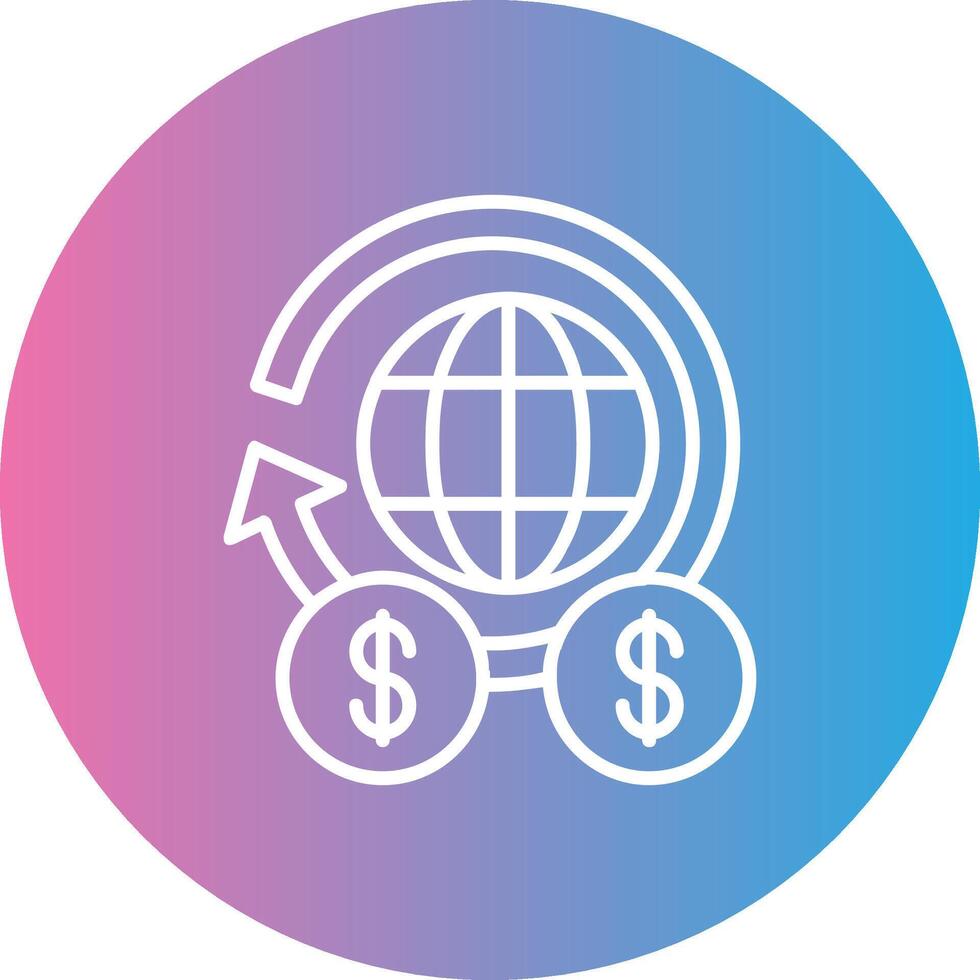 Global Finance Line Gradient Circle Icon vector