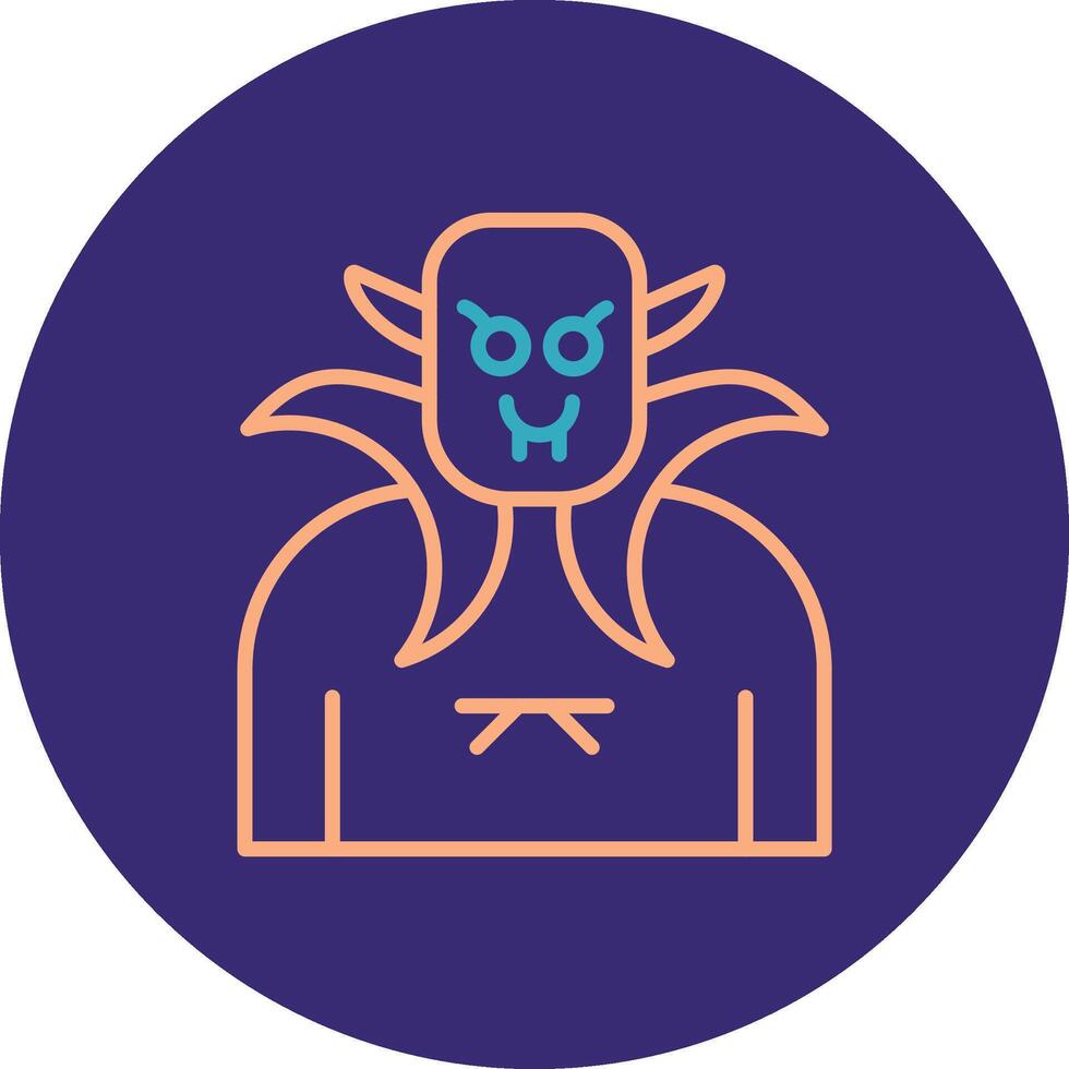 Vampire Line Two Color Circle Icon vector