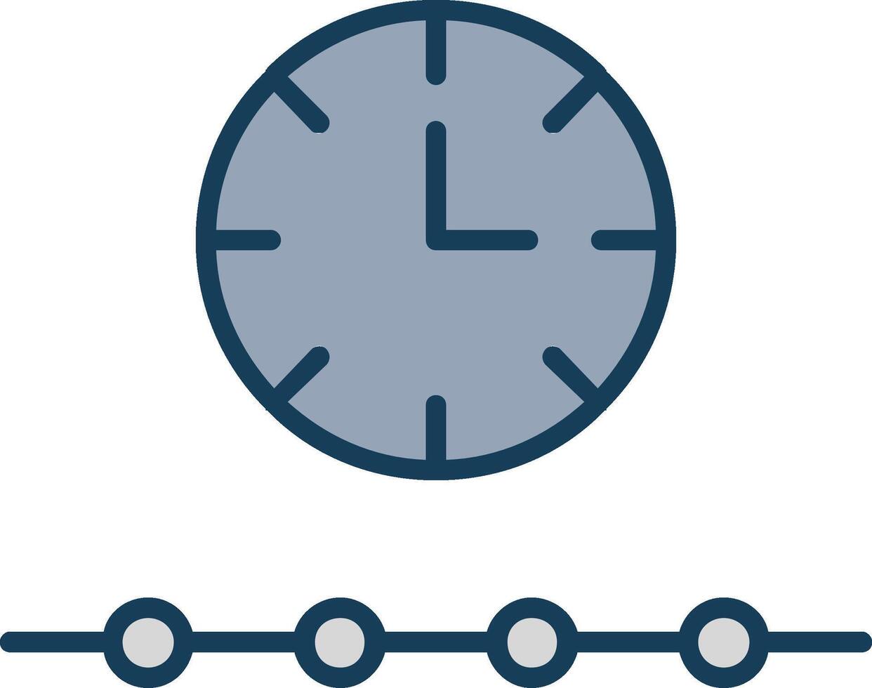 Free Time Line Filled Grey Icon vector
