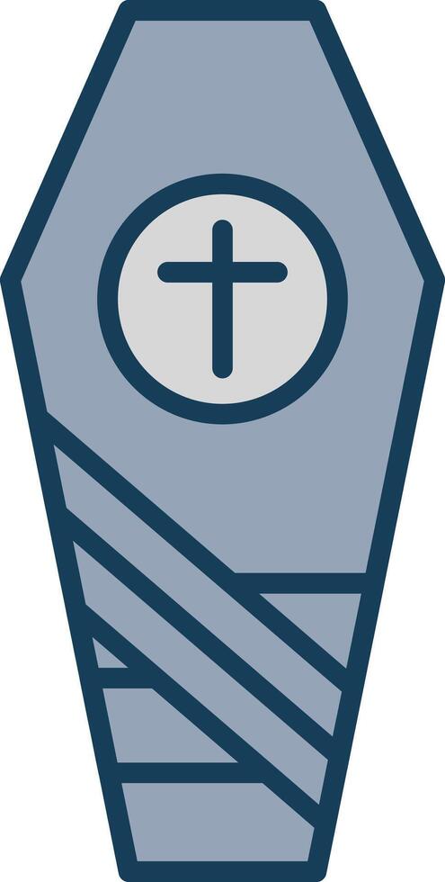 Coffin Line Filled Grey Icon vector