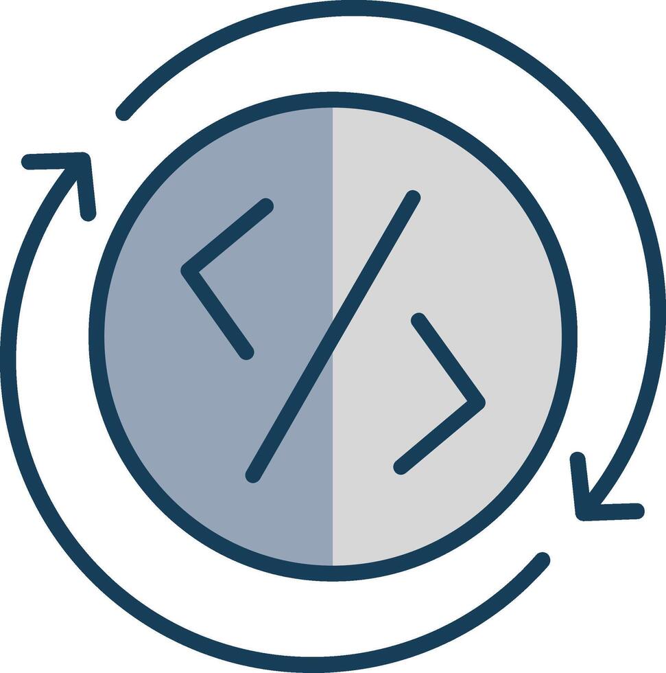 Development Line Filled Grey Icon vector
