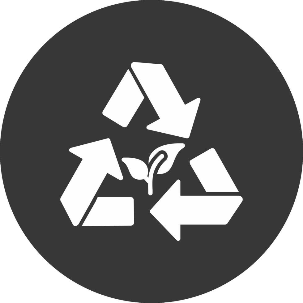 Recycling Glyph Inverted Icon vector