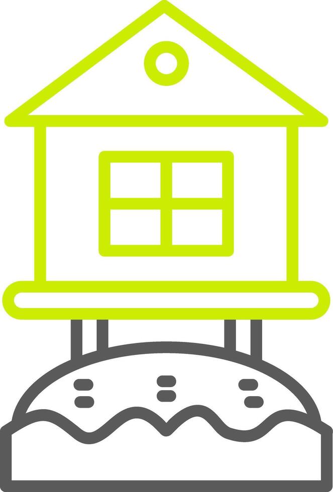 Beach Hut Line Two Color Icon vector