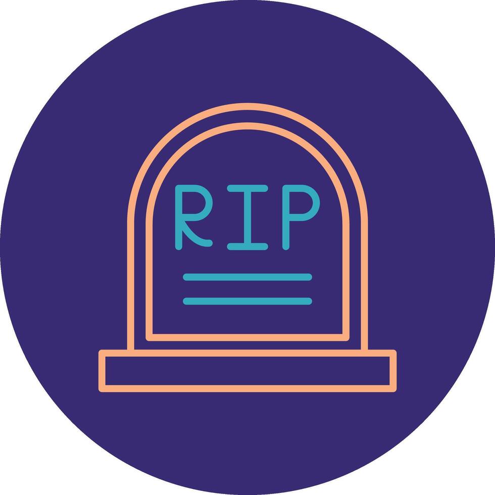 Cemetery Line Two Color Circle Icon vector