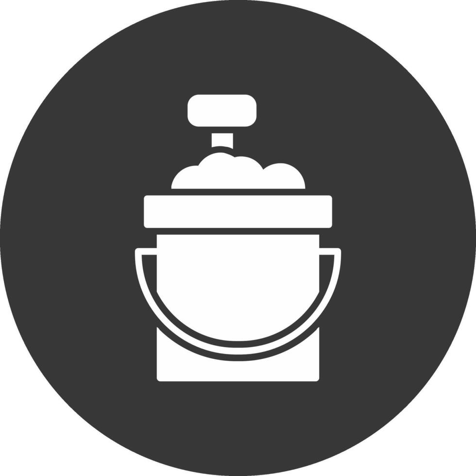 Sand Bucket Glyph Inverted Icon vector