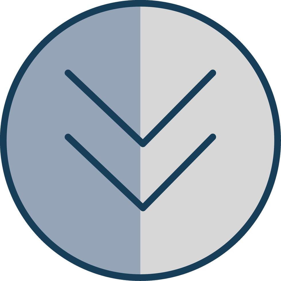 Chevron Line Filled Grey Icon vector