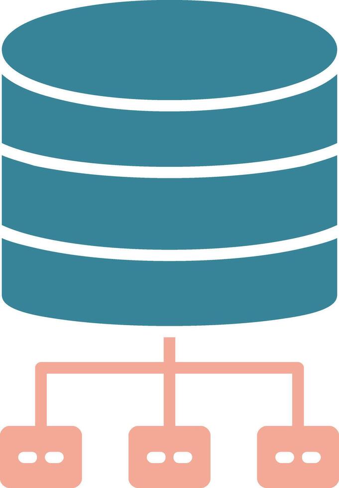 Database Architecture Glyph Two Color Icon vector