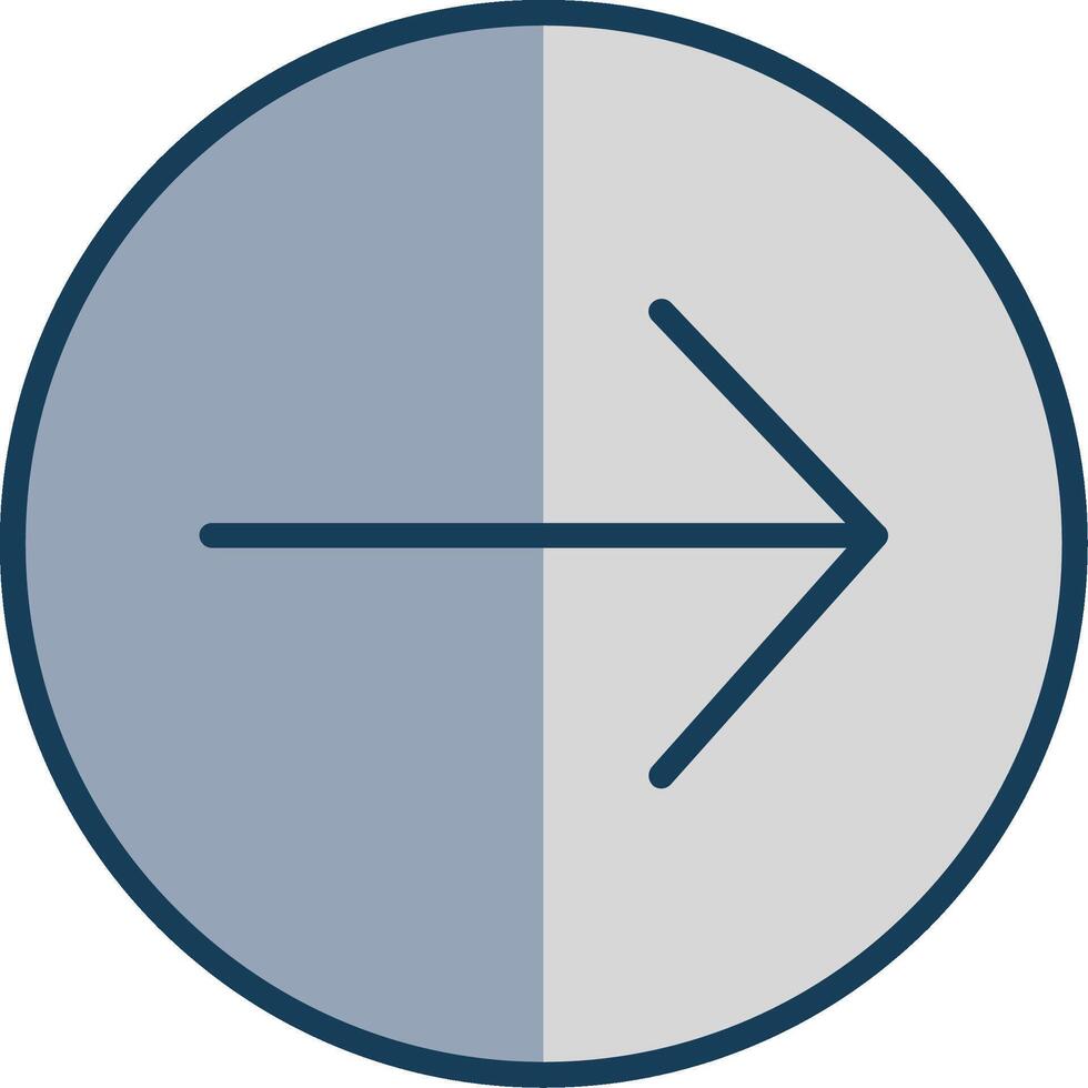 Right Arrow Line Filled Grey Icon vector