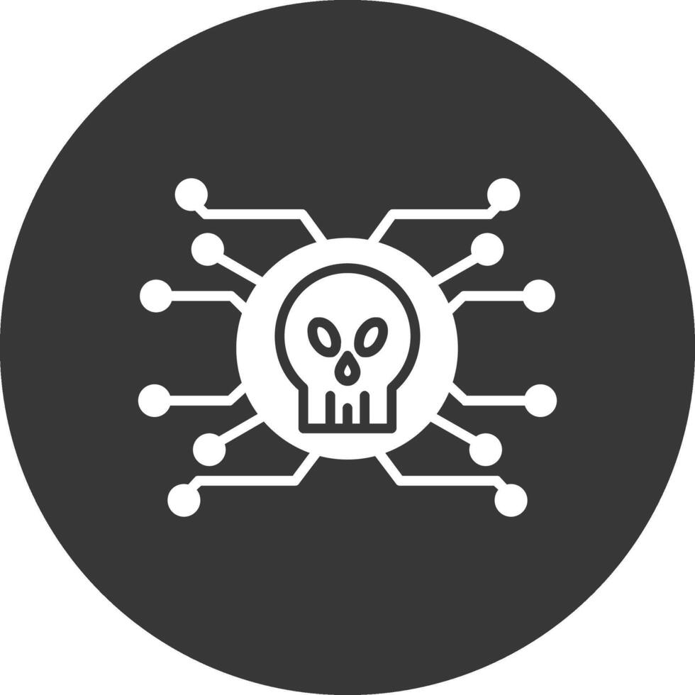 Cyber Attack Glyph Inverted Icon vector