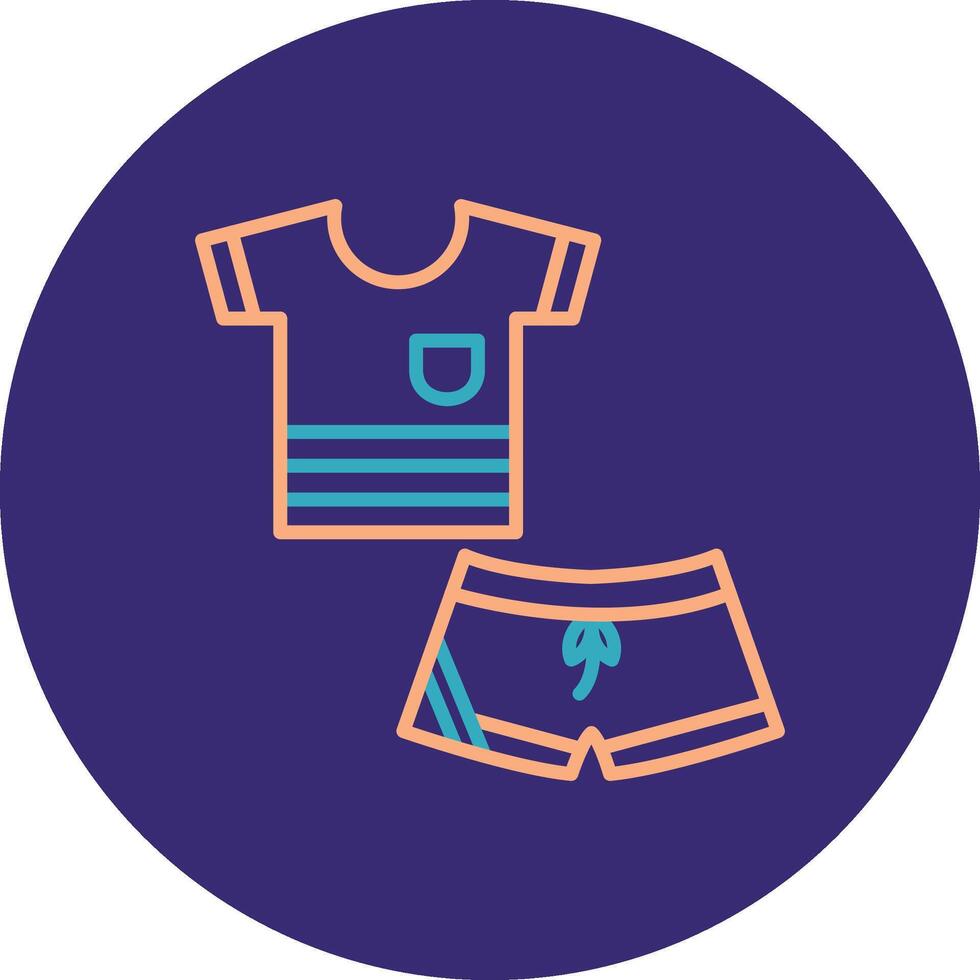 Sportswear Line Two Color Circle Icon vector