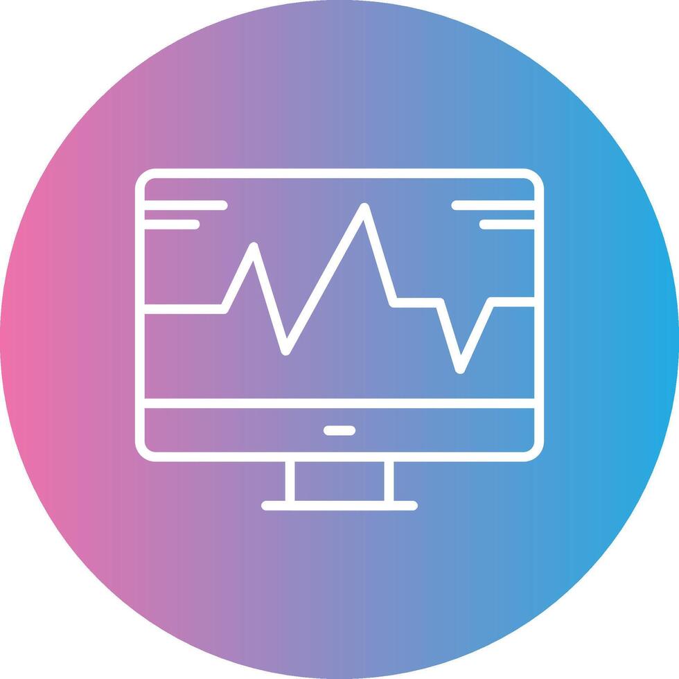 System Monitoring Line Gradient Circle Icon vector