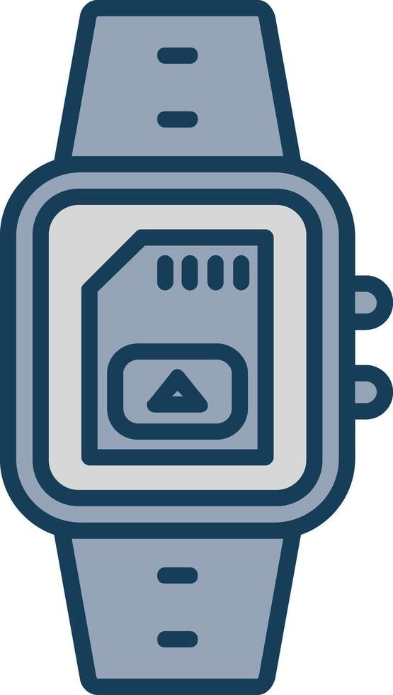 Sim Card Line Filled Grey Icon vector