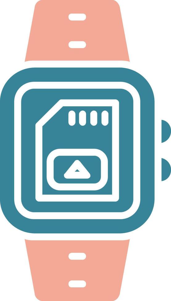 icono de dos colores del glifo de la tarjeta SIM vector