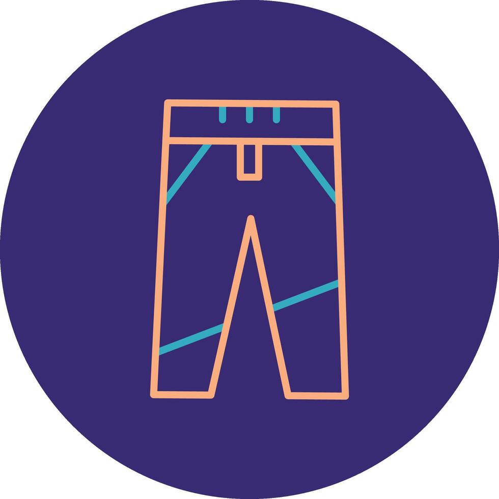Pants Line Two Color Circle Icon vector