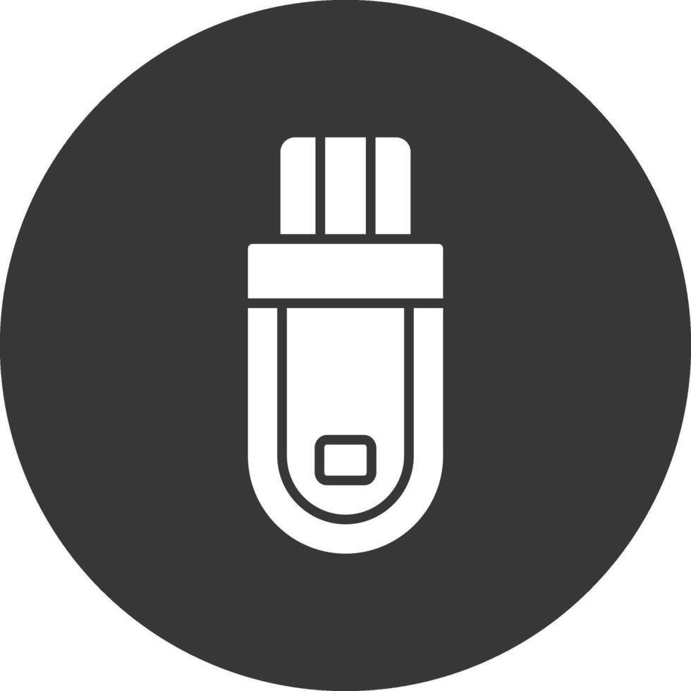 Flash Drive Glyph Inverted Icon vector