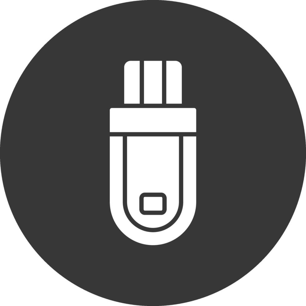 Flash Drive Glyph Inverted Icon vector