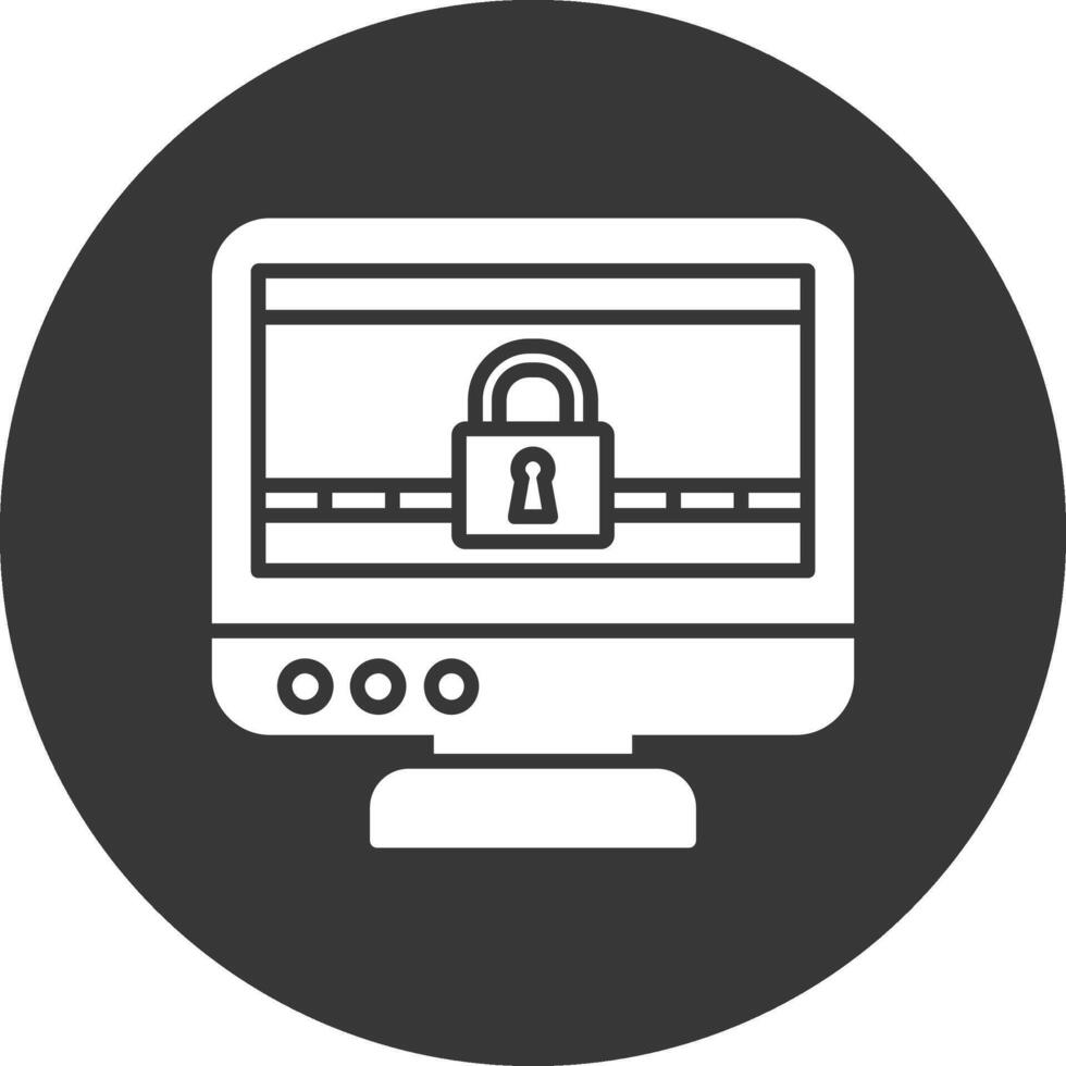 Ransomware Glyph Inverted Icon vector