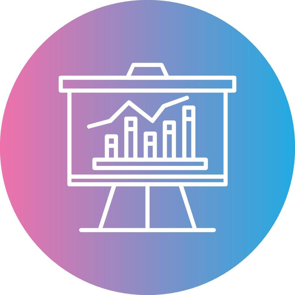 Business Graph Line Gradient Circle Icon vector