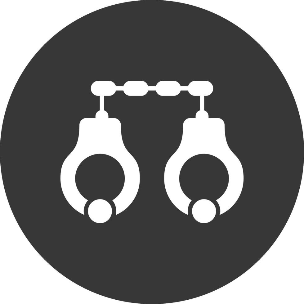Handcuffs Glyph Inverted Icon vector
