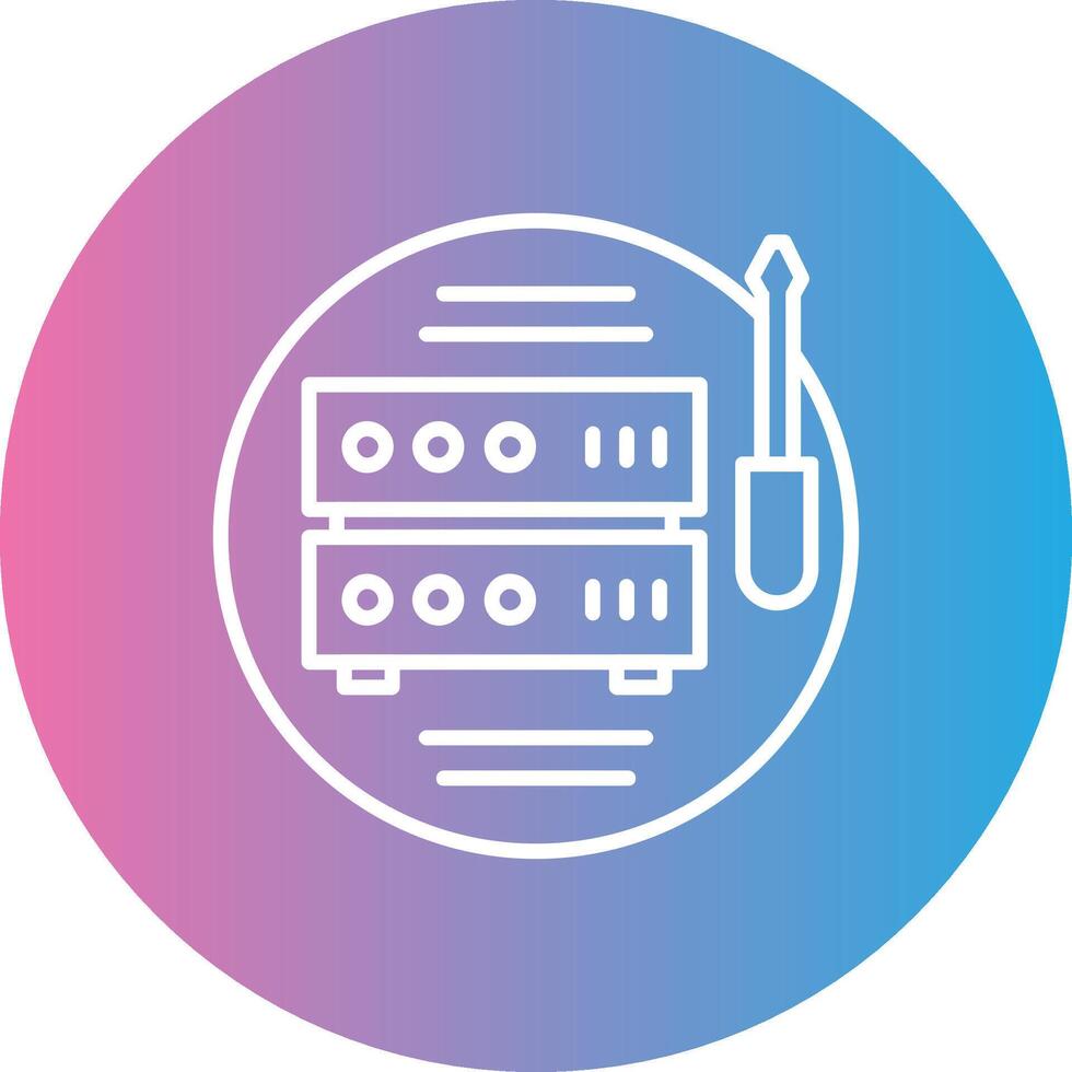 Tech Support Line Gradient Circle Icon vector