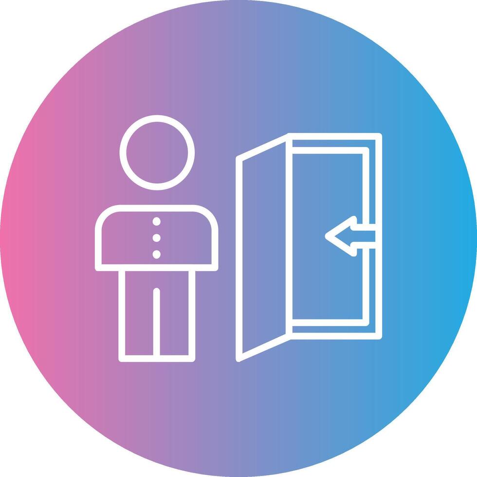 Staff Dismissal Line Gradient Circle Icon vector