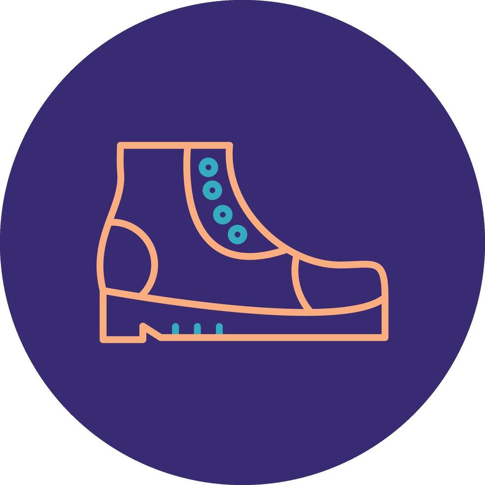 botas línea dos color circulo icono vector