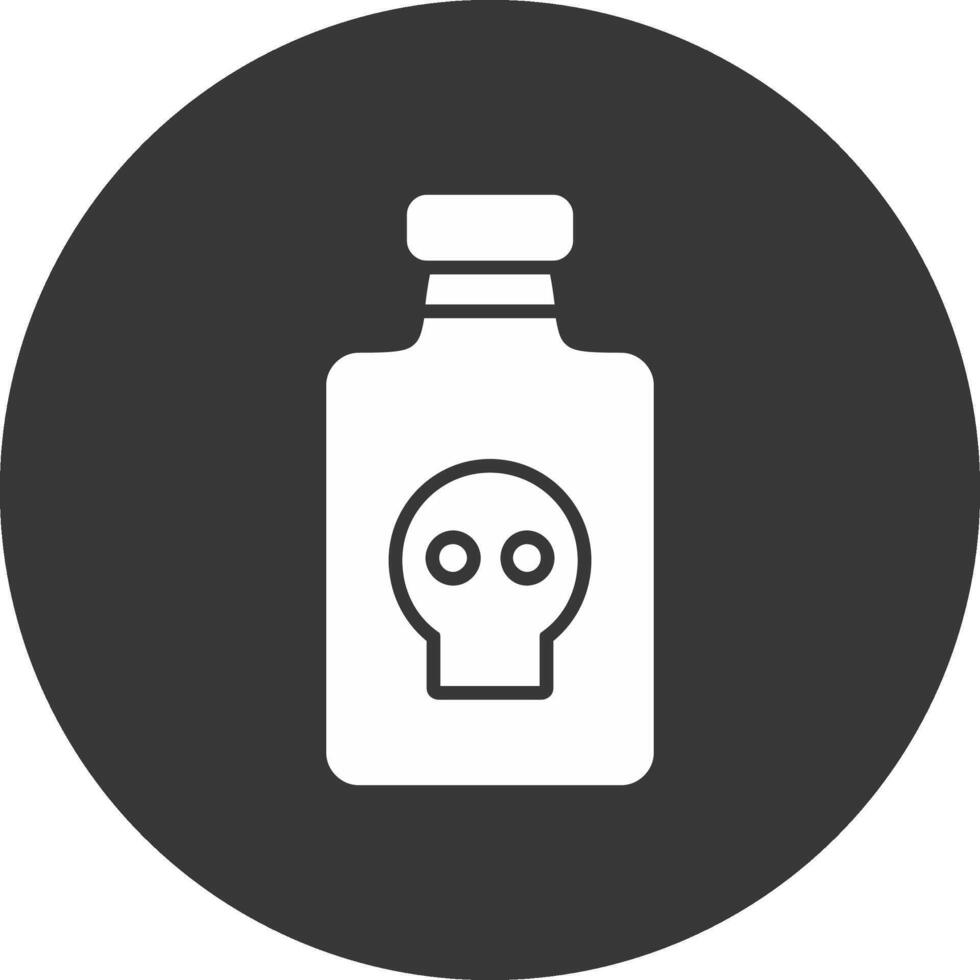 Poison Glyph Inverted Icon vector