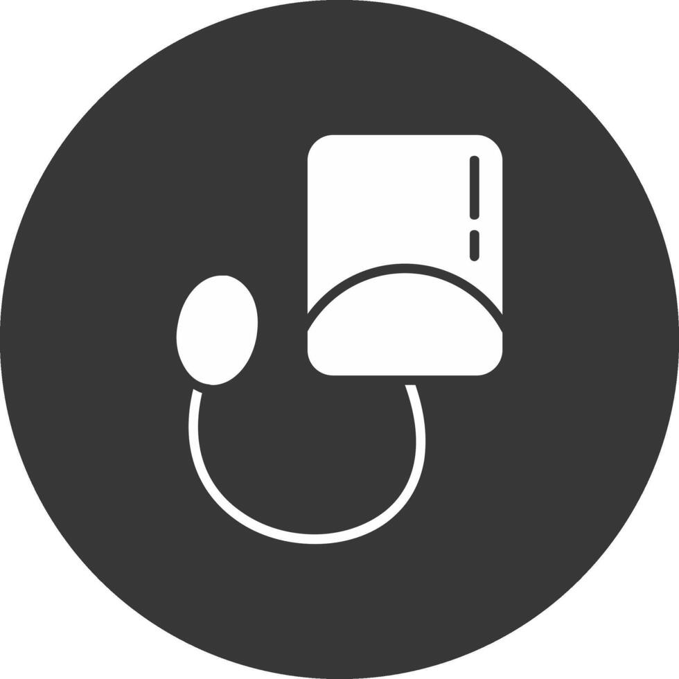 Blood Pressure Kit Glyph Inverted Icon vector