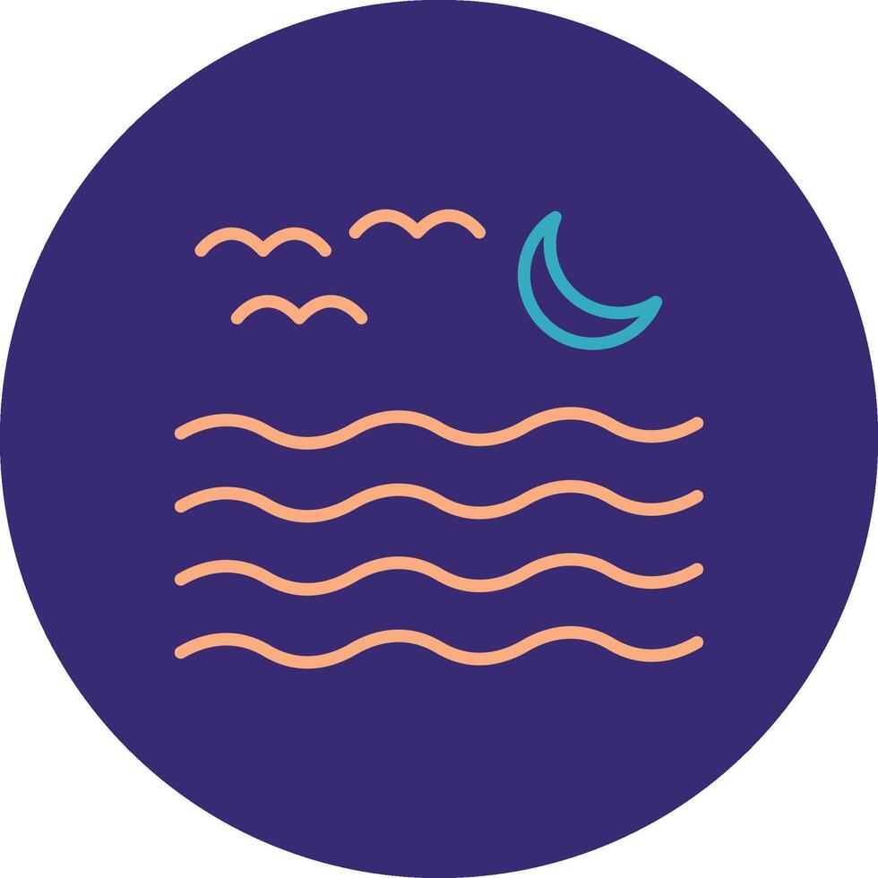 River Line Two Color Circle Icon vector