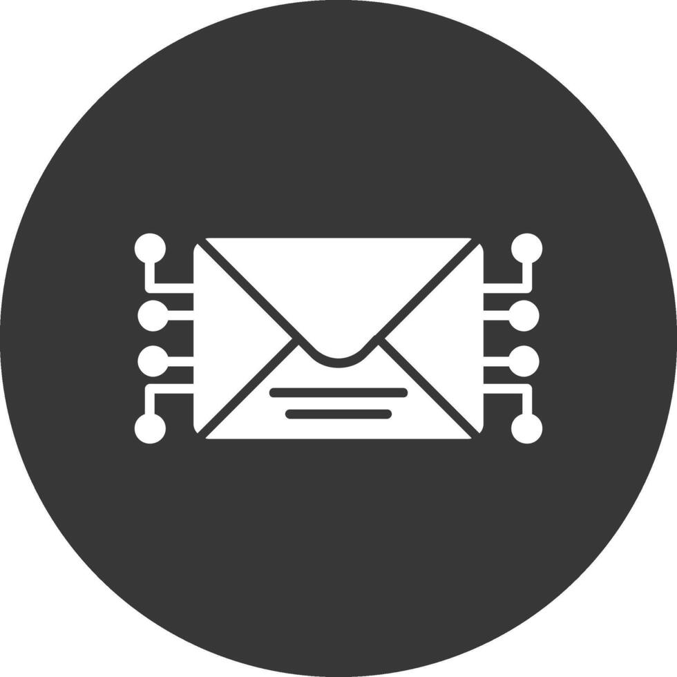 icono de glifo de correo invertido vector