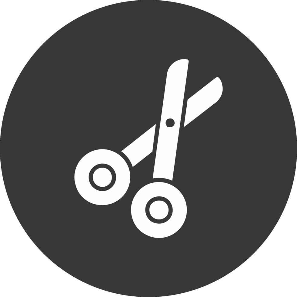 Bandage Scissors Glyph Inverted Icon vector