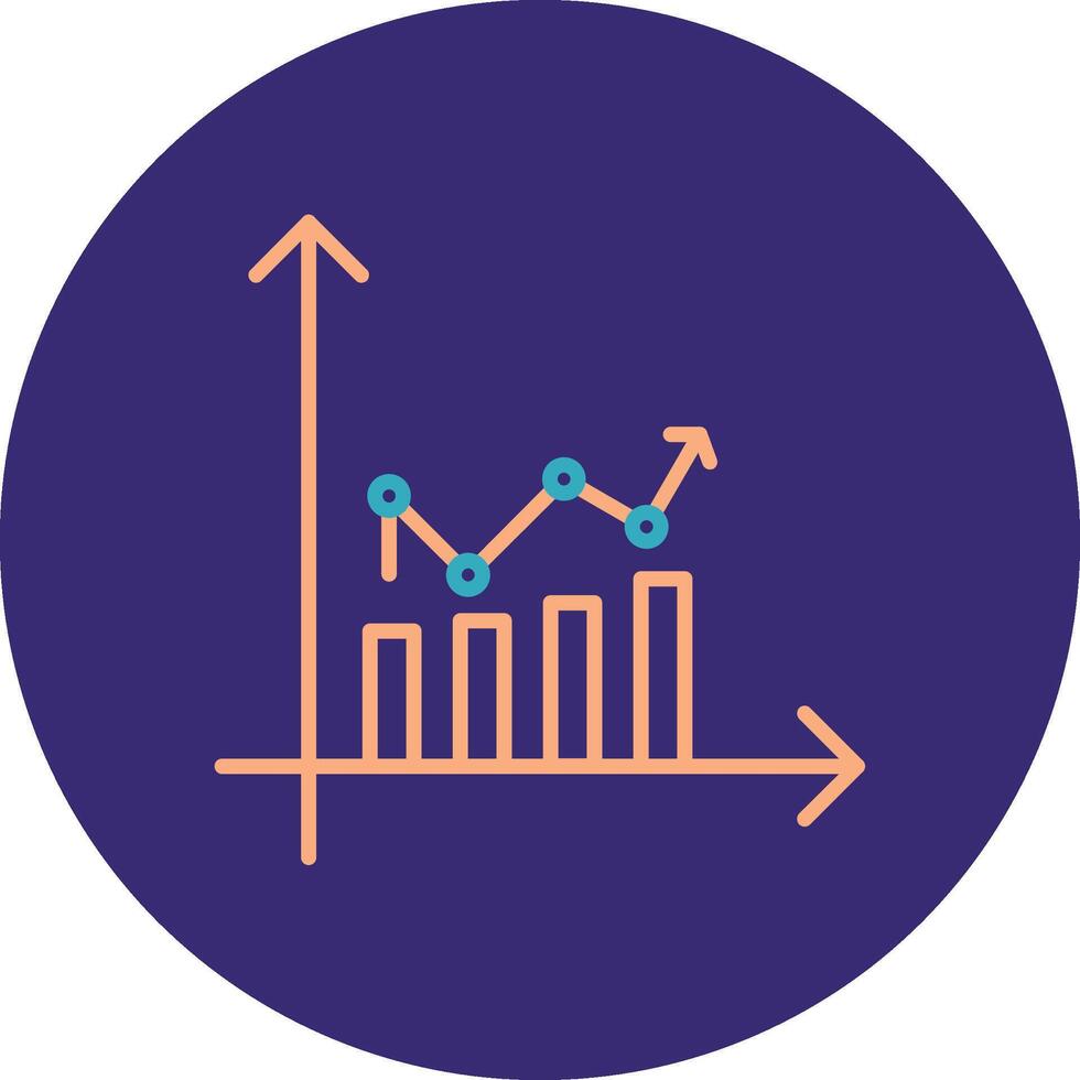 Performnce Line Two Color Circle Icon vector