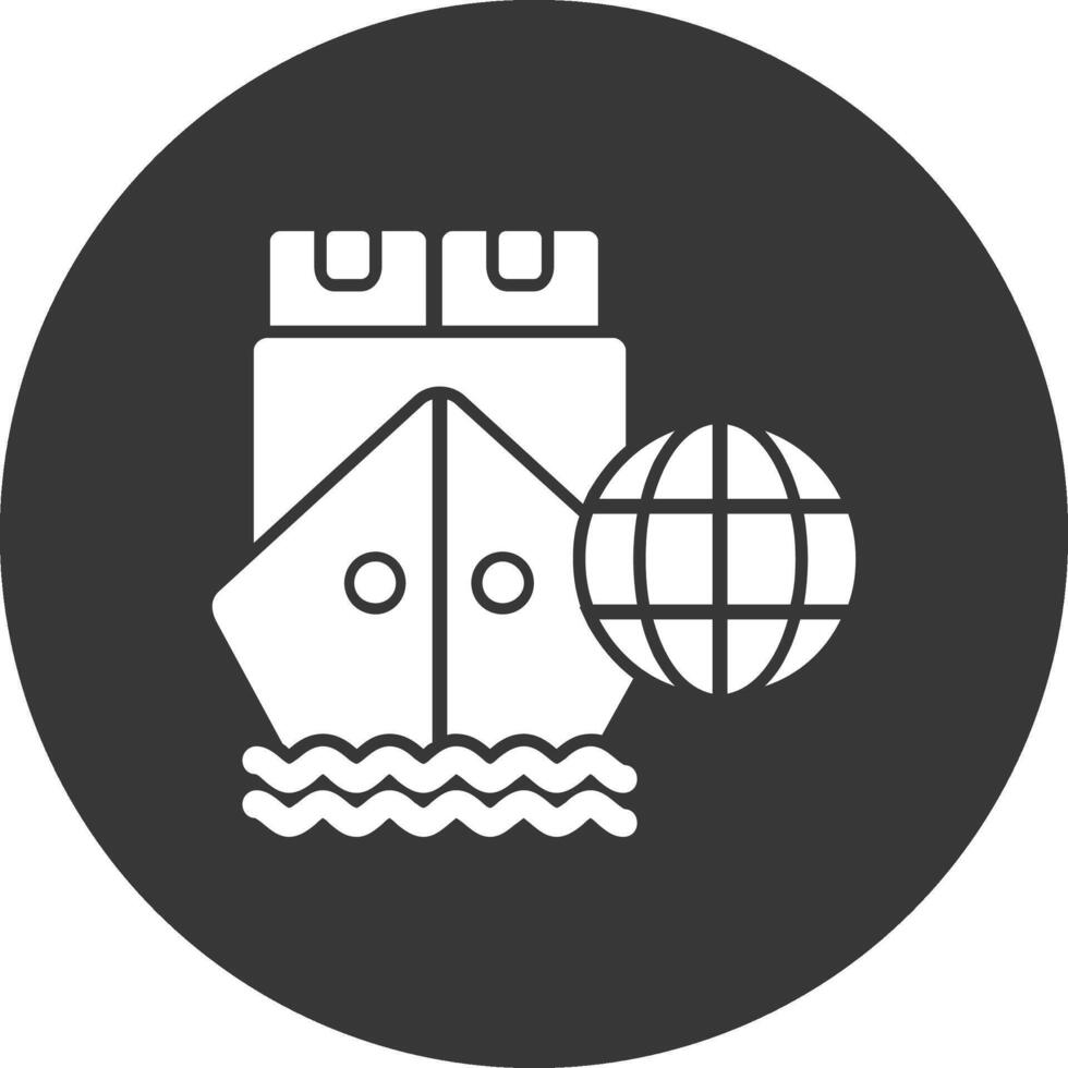 International Delivery Glyph Inverted Icon vector