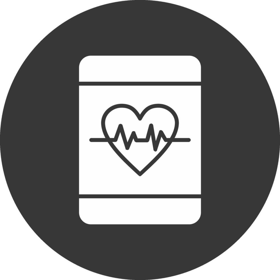 Heart Care Glyph Inverted Icon vector