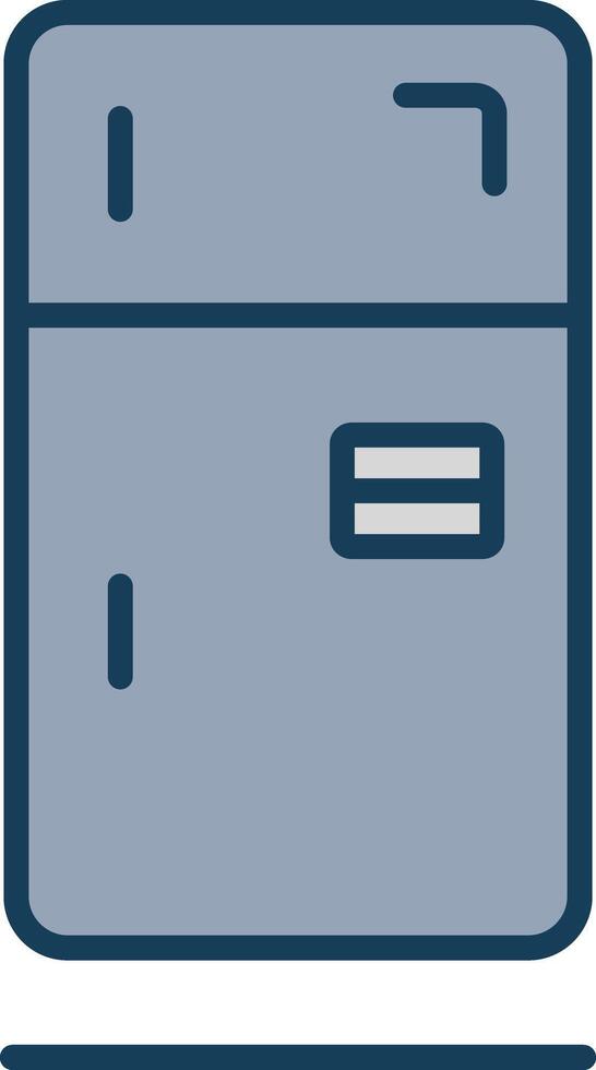 refrigerador línea lleno gris icono vector