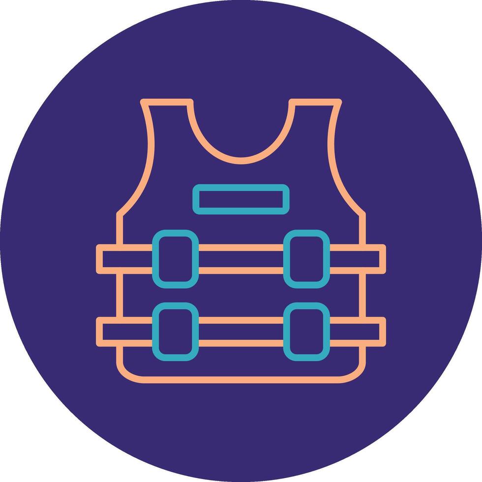 Bullet Proof Jacket Line Two Color Circle Icon vector