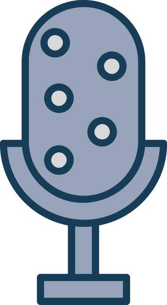 Microphone Line Filled Grey Icon vector