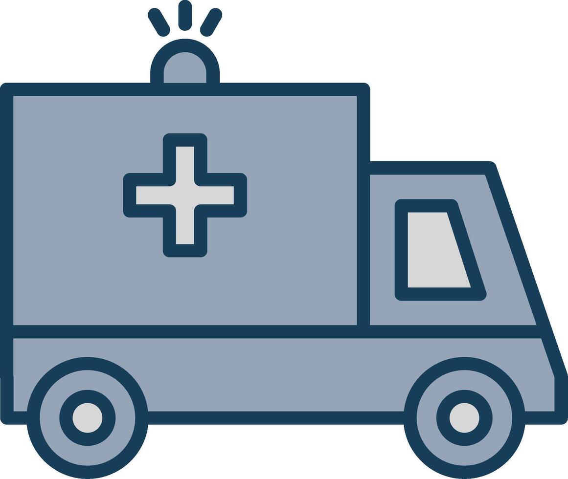 ambulancia línea lleno gris icono vector