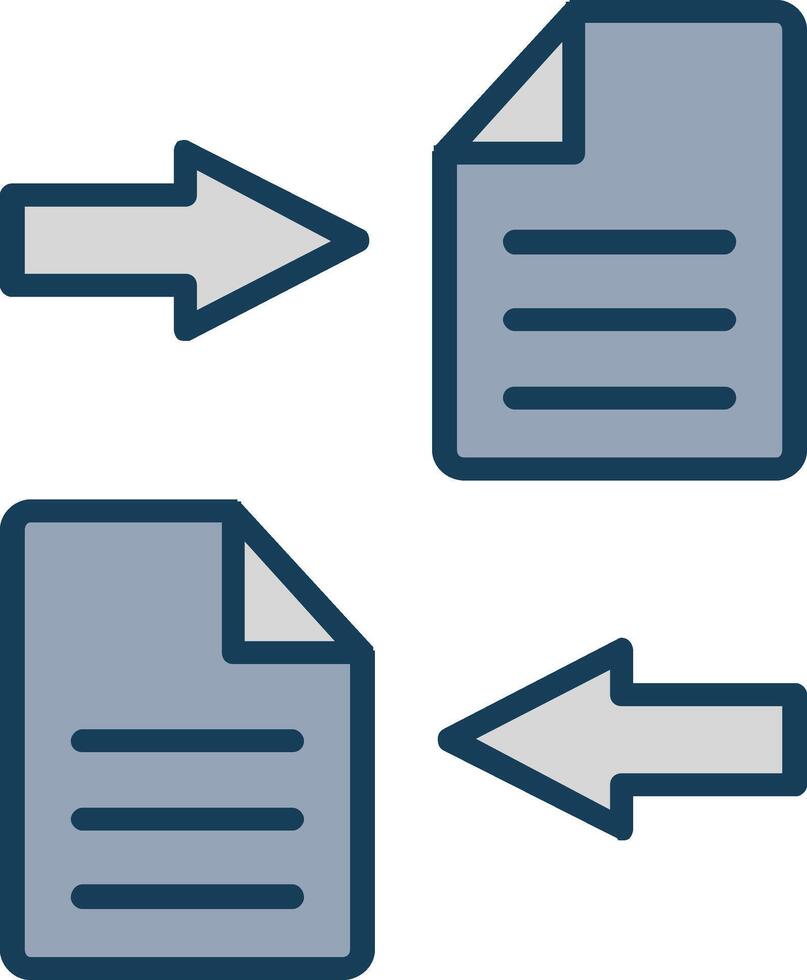File Sharing Line Filled Grey Icon vector