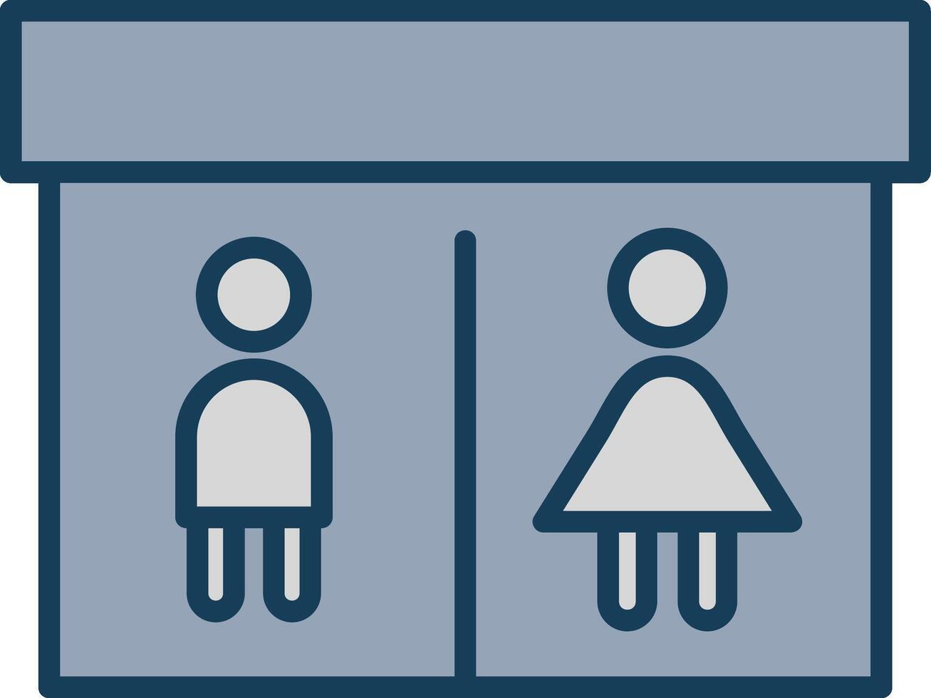 Public Toilet Line Filled Grey Icon vector