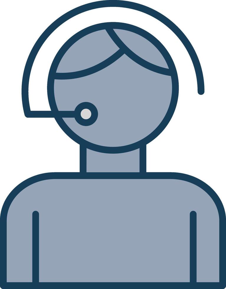 Call Center Agent Line Filled Grey Icon vector