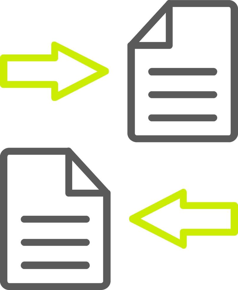 File Sharing Line Two Color Icon vector