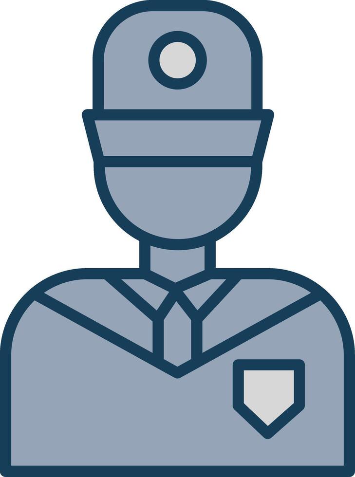 Security Guard Line Filled Grey Icon vector