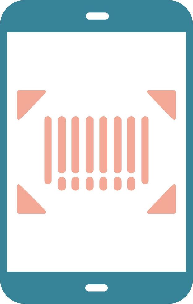 Barcode Scan Glyph Two Color Icon vector